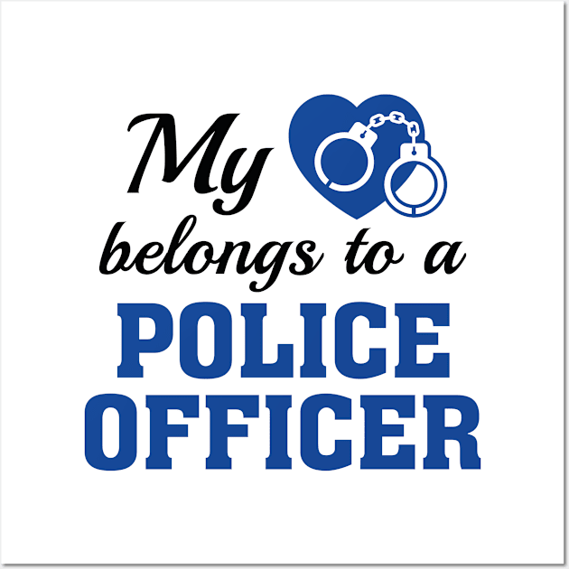 Heart Belongs Police Officer Wall Art by VectorPlanet